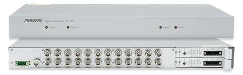 Signal distributor for PPS, 10 MHz and IRIG. Simply expanding existing devices with additional outputs is no problem with the Meinberg SDU.