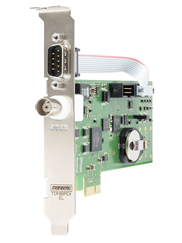 Reception of IRIG-A/B or AFNOR time codes for synchronization of computers and networks in PCI Express form factor, can be used in both low profile and regular PCIe slots